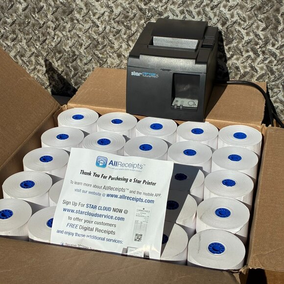 Star TSP100 Thermal POS Receipt Printer TSP143IIIBI w/Bluetooth & 25 Rolls - Picture 1 of 11